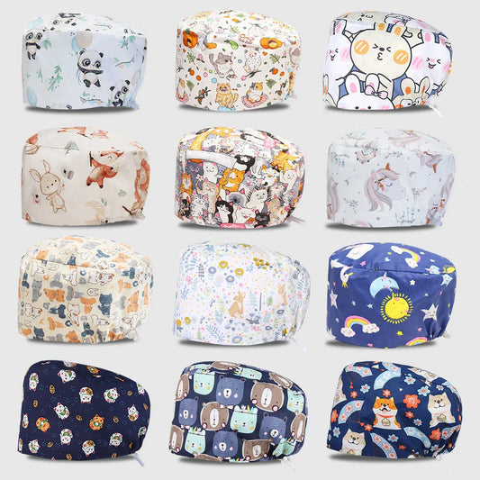 Saviig Women's Surgical Caps - Dental Nursing Hats for Pet Hospital