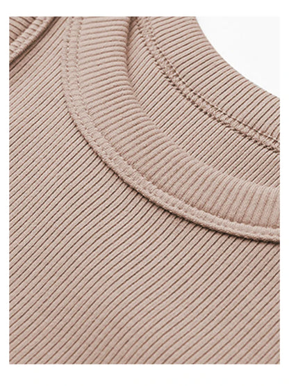 Saviig Viscose Knit Sleeveless Tank Top: Summer Slim Fit Solid Color Camisole