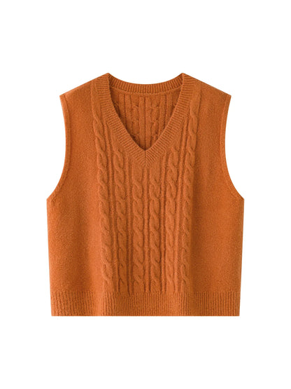 Saviig Autumn Winter Knitted Vest - 2024 New Design V-neck Sleeveless Casual Vest