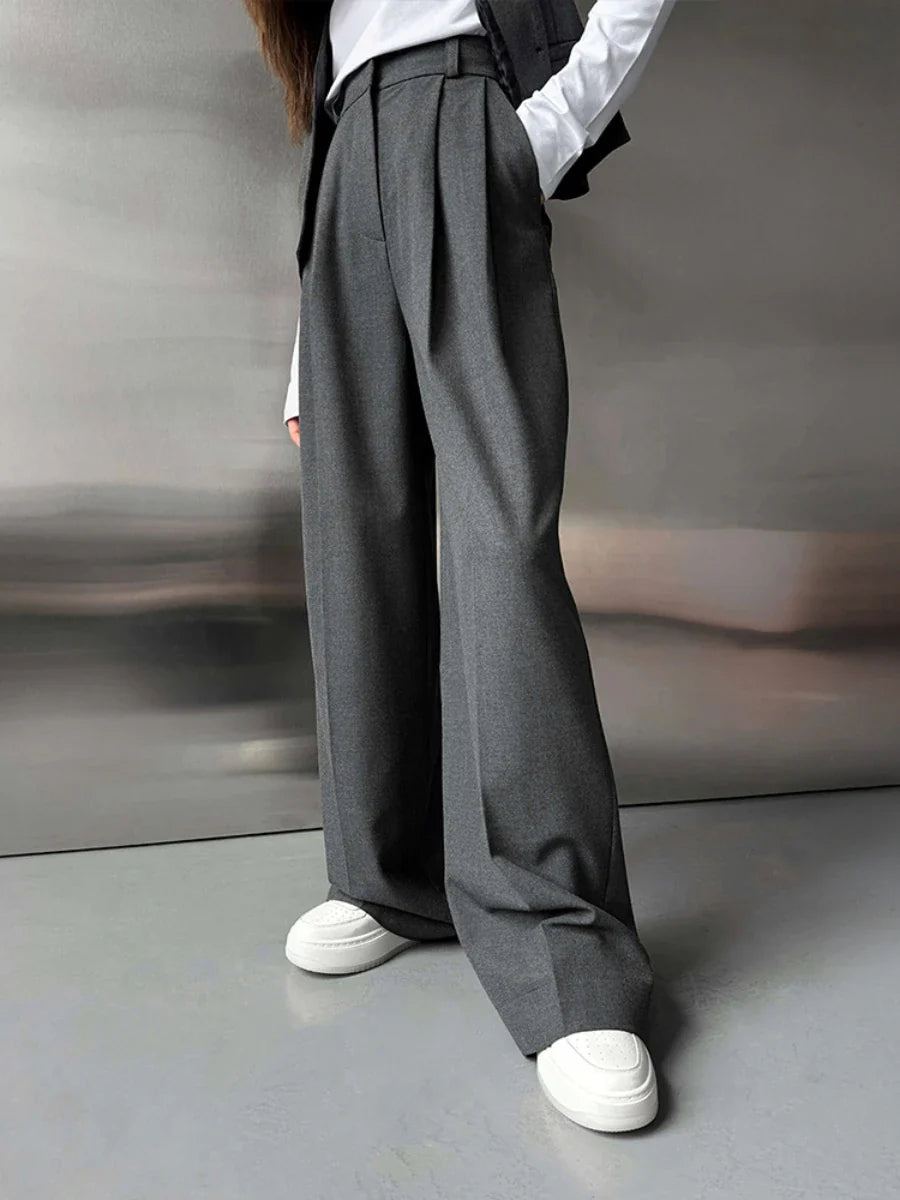 Saviig Wide Leg High Waist Suit Pants - New Season Office Lady Chic Trousers