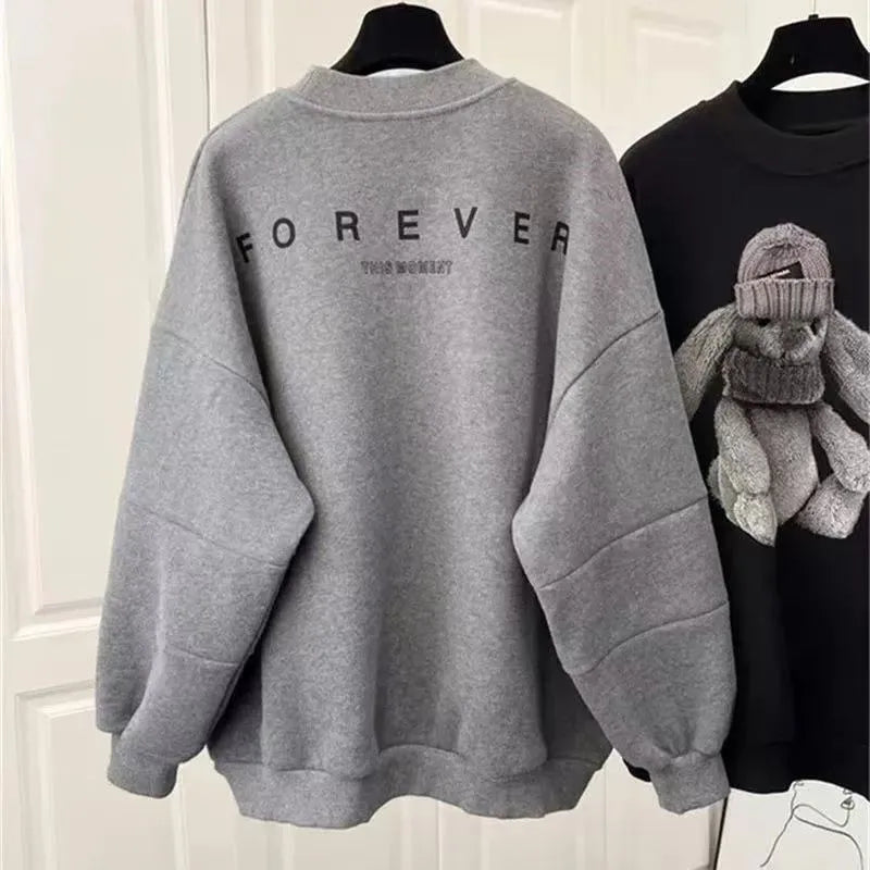Saviig Cartoon Rabbit Print Sweatshirt Women's Casual Hoodie