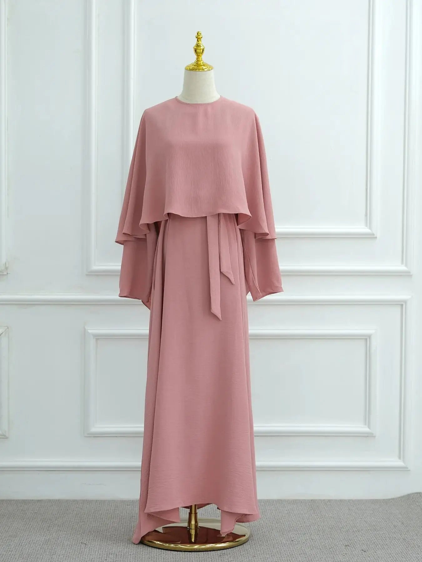 Saviig Dubai 2-Piece Abaya Set for Women, Modest Muslim Prayer Shawl Dress