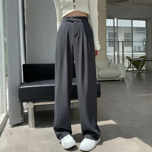 Saviig High Waist Baggy Straight Pants: Cool and Casual Women's Trousers
