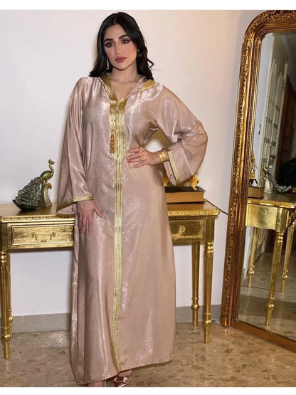 Saviig Eid Dubai Abaya Dress Moroccan Kaftan Hooded Robe for Women