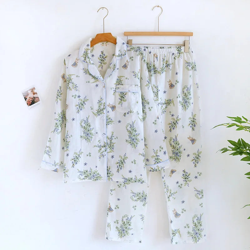 Saviig Maple Leaf Pajama Set - 100% Cotton Sleepwear