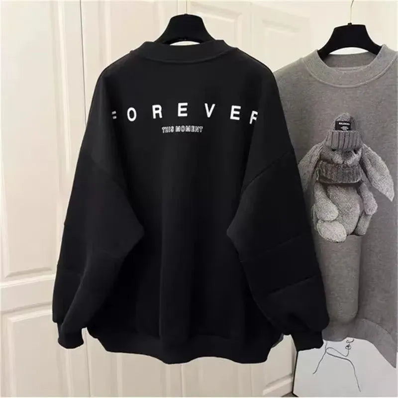 Saviig Cartoon Rabbit Print Sweatshirt Women's Casual Hoodie
