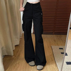 Saviig Summer Cargo Pants - High Waist Wide Leg Streetwear Trousers
