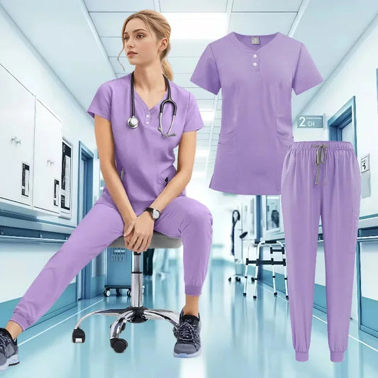 Saviig Women's Lab Coat & Unisex Pants Set