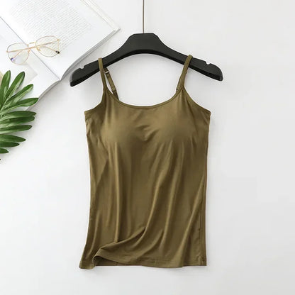 Saviig Seamless Padded Camisole Tank Top - Plus Size Slim Fit
