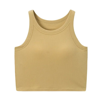 Saviig Modal Bra Top: Chest Pad Vest Camisole Crop for Women