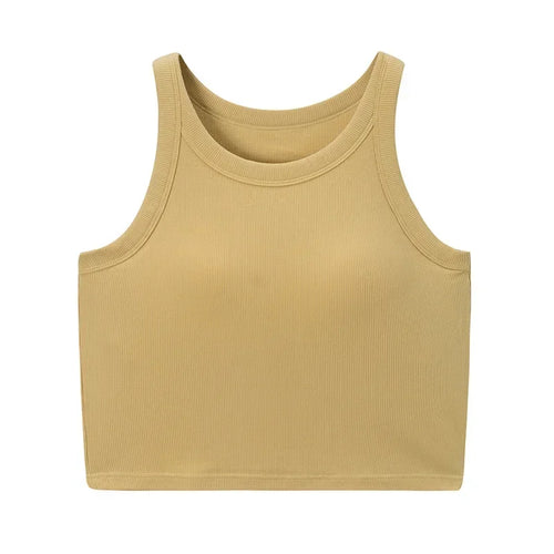 Saviig Modal Bra Top: Chest Pad Vest Camisole Crop for Women