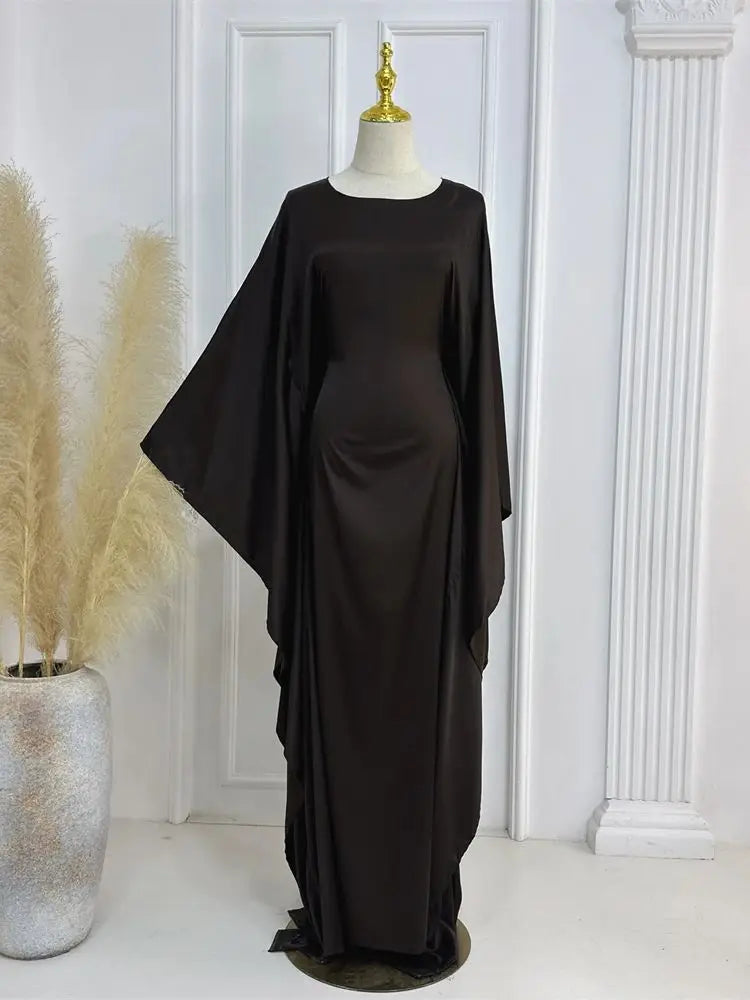 Saviig Shiny Batwing Satin Abaya Dubai Luxury 2024 - Maxi Kaftan Dress Muslim Islamic Caftan