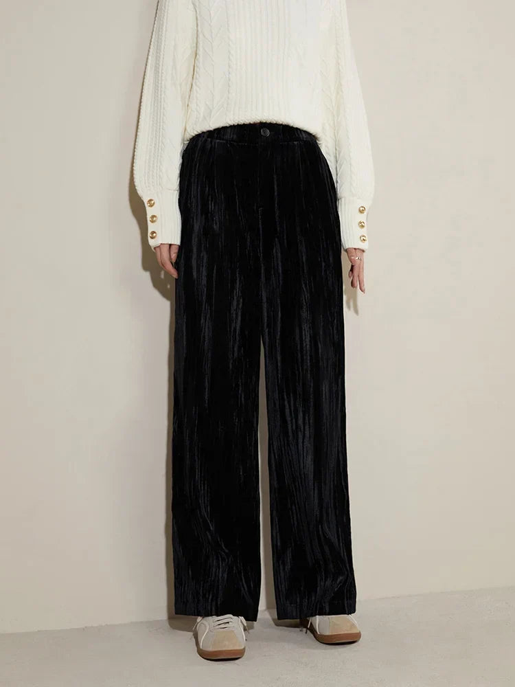 Saviig Winter Velvet Long Trousers for Women