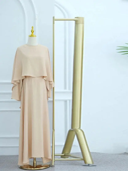 Saviig Dubai 2-Piece Abaya Set for Women, Modest Muslim Prayer Shawl Dress