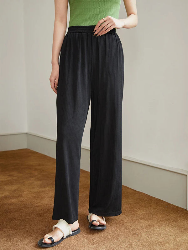 Saviig Icy Elastic Knit Mochi Pants for Women - Summer Casual Comfort