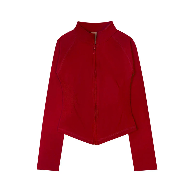Saviig Women's Impact Zippy Jacket: Stylish Long Sleeve Workout Top for Active Sports.