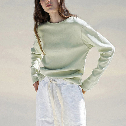 Saviig Solid Long Sleeve Cotton Tshirt for Women