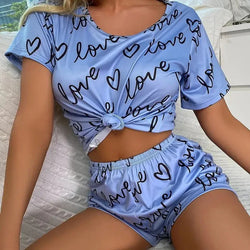 Saviig Summer Pajama Set: Women's 2-Piece Shorts Loungewear