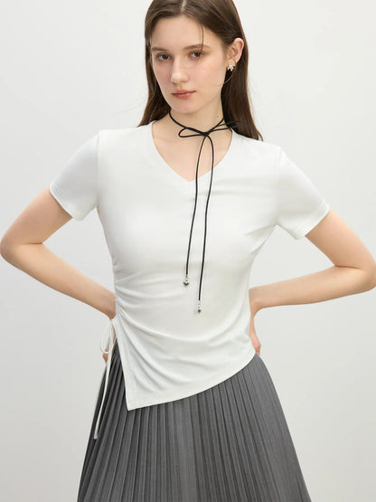 Saviig Edgy Asymmetric Hem Sleeveless Crop Top