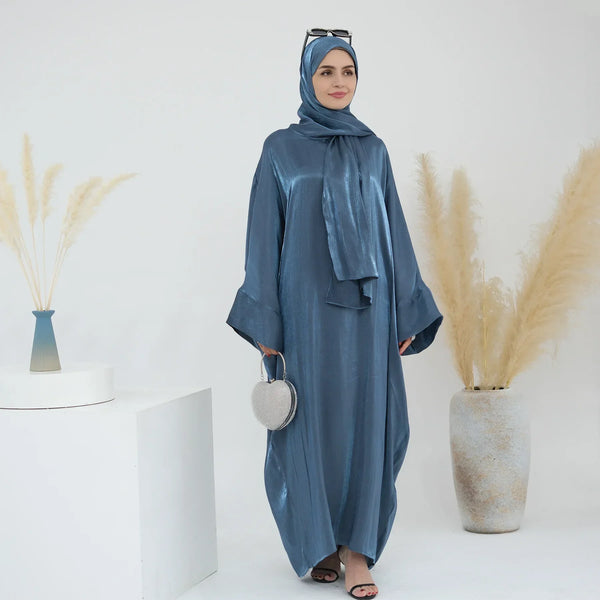 Saviig Women's Shiny Abayas Marocain Kaftan Eid Dress Gown