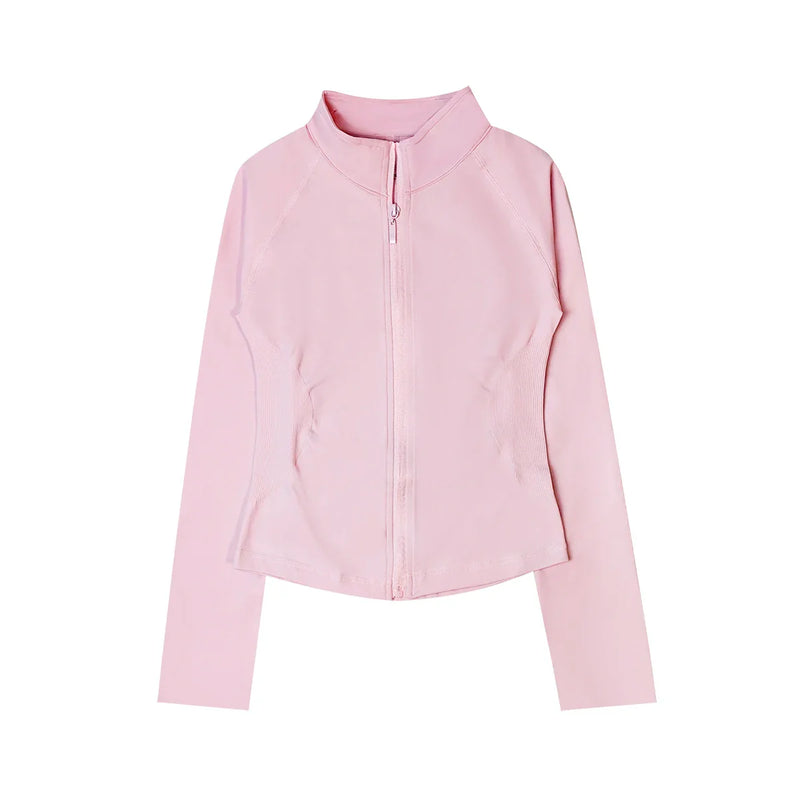 Saviig Women's Impact Zippy Jacket: Stylish Long Sleeve Workout Top for Active Sports.