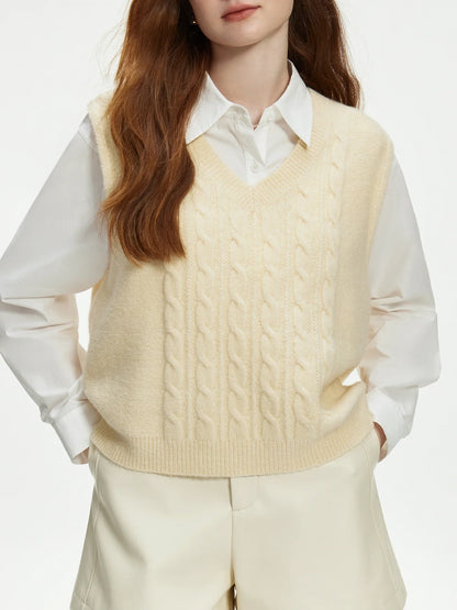 Saviig Autumn Winter Knitted Vest - 2024 New Design V-neck Sleeveless Casual Vest