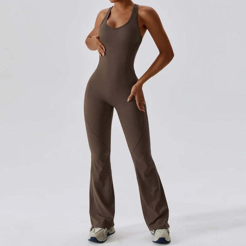 Saviig Women's Yoga Jumpsuit Fitness Romper Stretch Workout Bodysuit