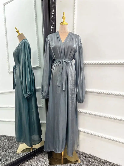 Saviig Kimono Style Kaftan Abaya for Women - Islamic Long Robe Dress