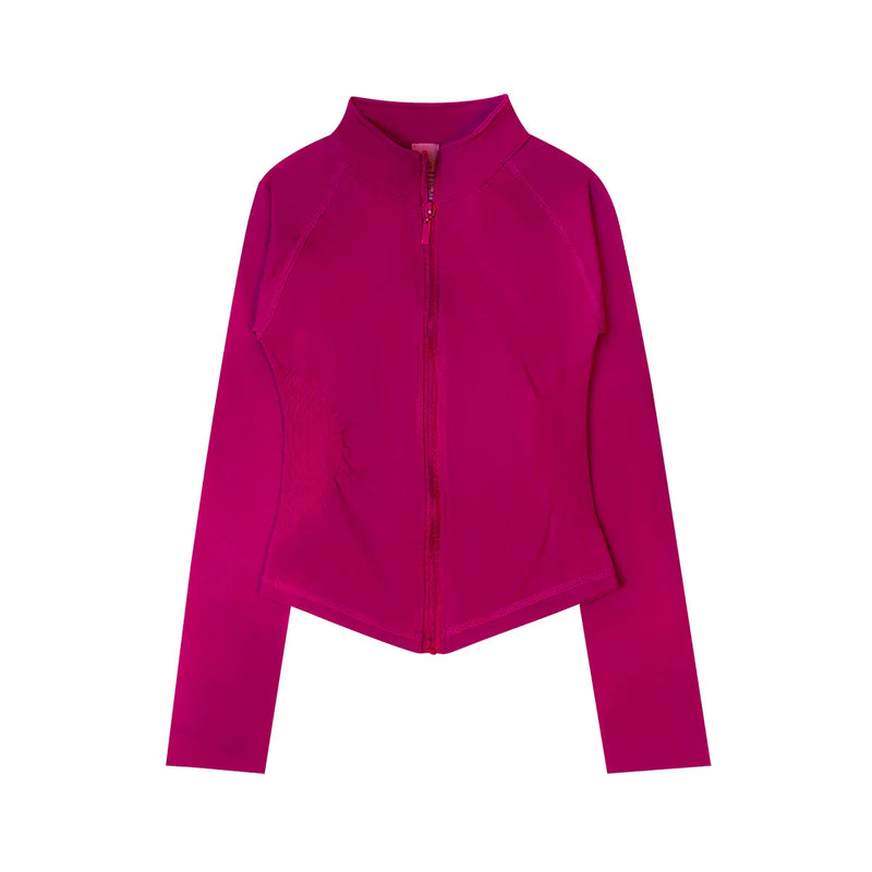 Saviig Women's Impact Zippy Jacket: Stylish Long Sleeve Workout Top for Active Sports.