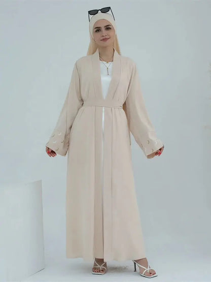 Saviig Ramadan Moon Embroidered Abaya Kimono Dubai Luxury 2025