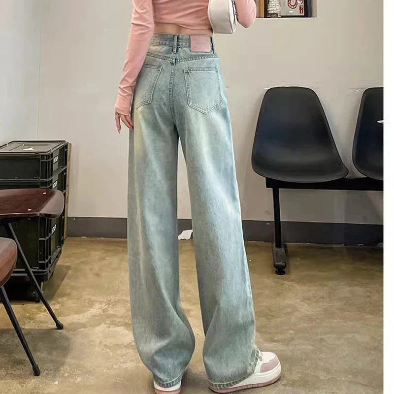 Saviig Stylish High Waist Wide Leg Jeans for Women - Daily Versatile Denim Pant