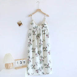 Saviig Cotton Crepe Sleeping Dress with Chest Cushion