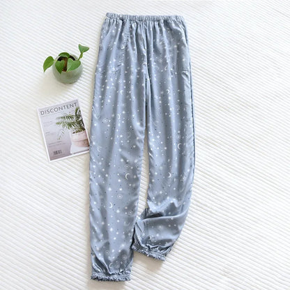 Saviig Floral Viscose Pajama Pants: Comfortable Loose Fit Home Trousers