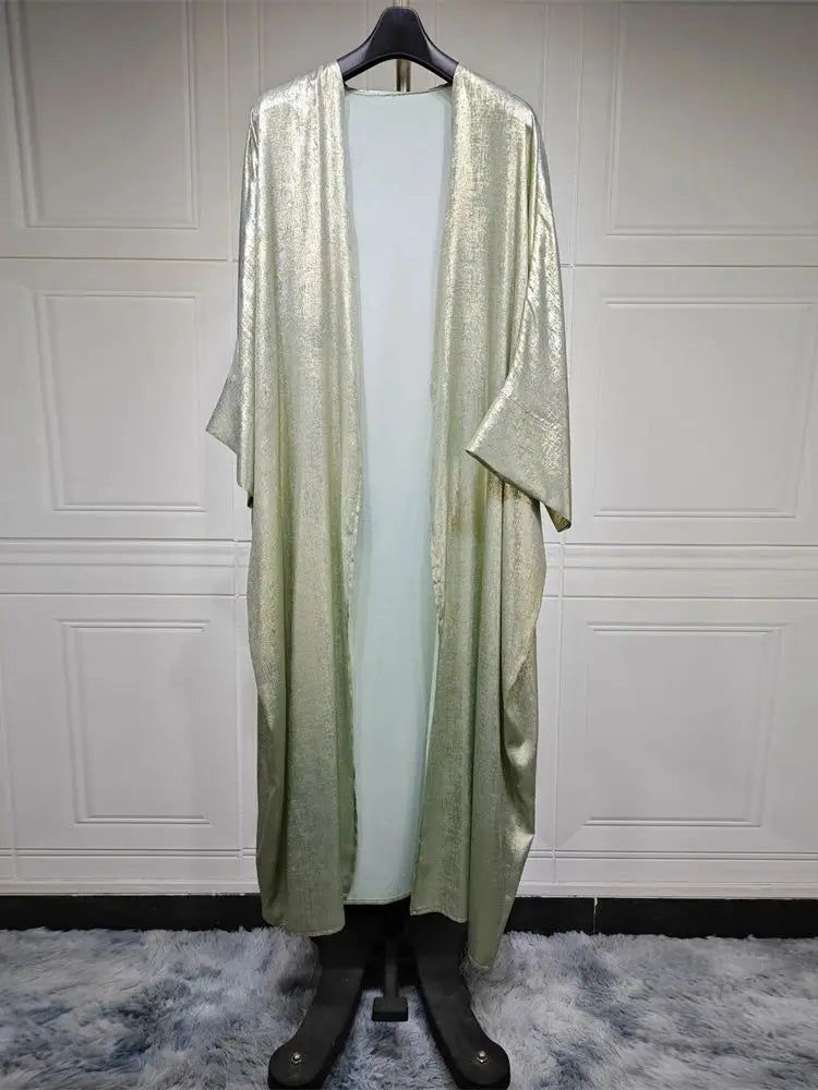 Saviig Ramadan Shiny Satin Kimono Abaya Dubai Luxury 2025 Muslim Dress