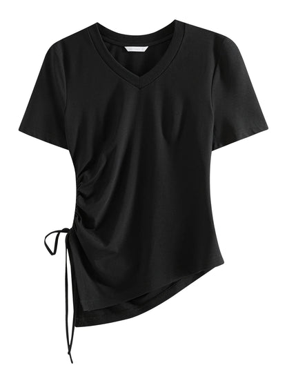 Saviig Edgy Asymmetric Hem Sleeveless Crop Top