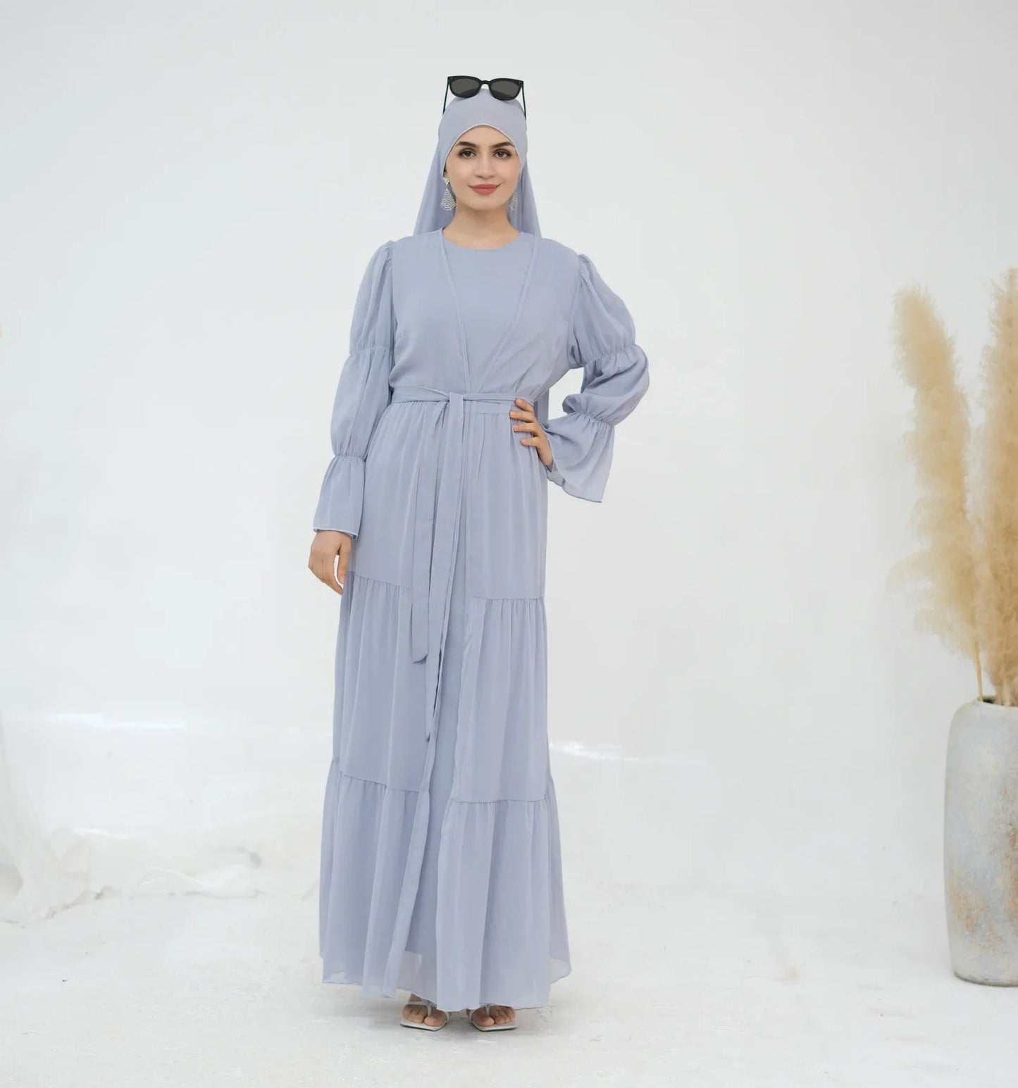 Saviig Chiffon Abaya Set for Modest Islamic Evening Parties