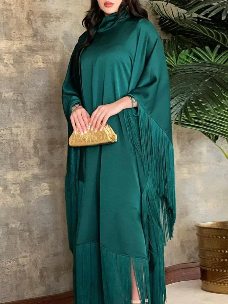 Saviig Ramadan Eid Muslim Women's Elegant Caftan Abaya Party Dress