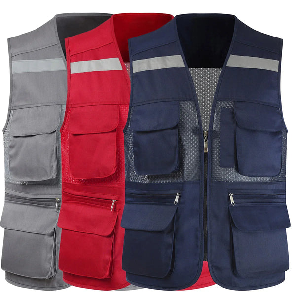 Saviig Men's Mesh Fishing Vest with Multi-Pockets for Outdoors & Photography