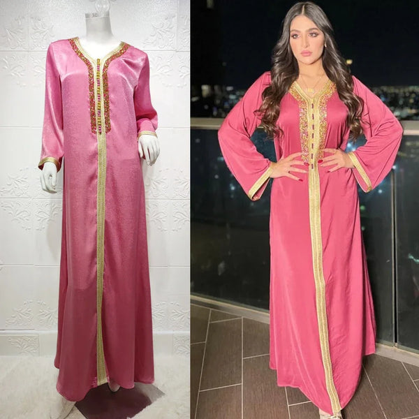Saviig Ramadan Abaya Muslim Dress Dubai Kaftan Gown Islamic Clothing