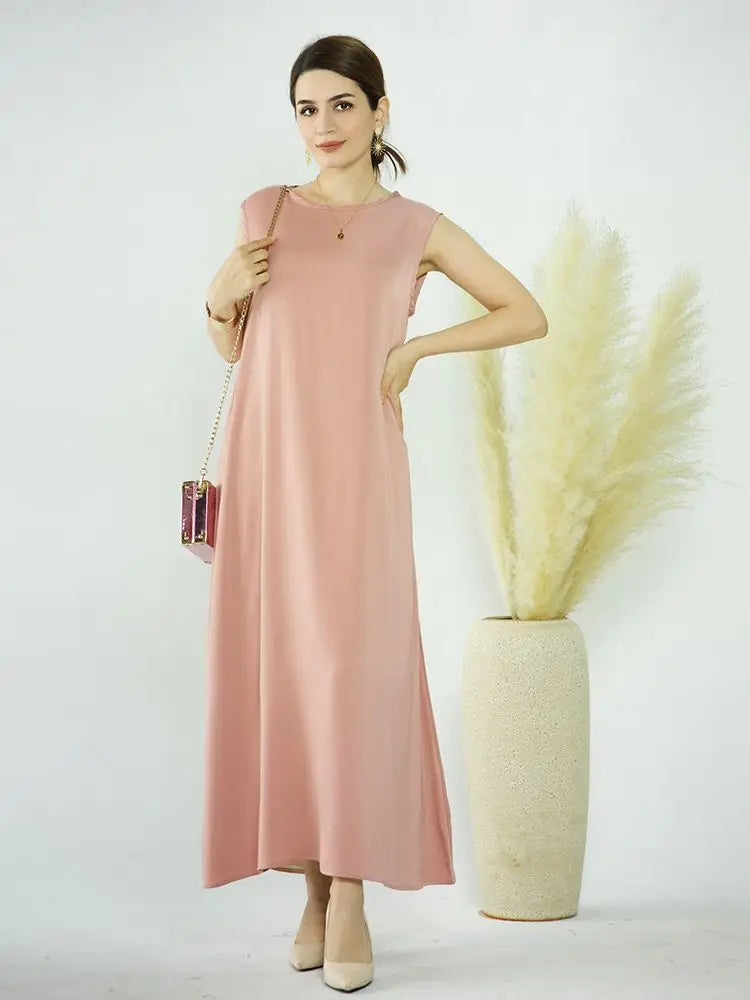 Saviig White Ramadan African Dress Islamic Abaya for Women