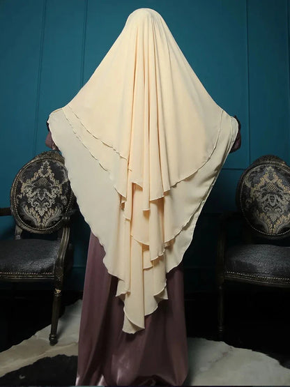 Saviig Ramadan Eid Long Khimar Headscarf Muslim Women's Hijab Jubha Garment