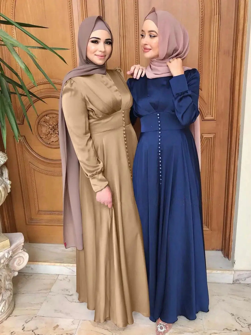 Saviig Ramadan Eid Satin Abaya for Modest Muslim Women