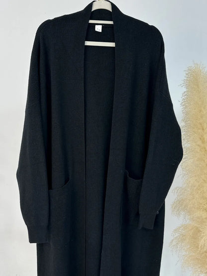 Saviig Winter Thicken Knit Abaya Cardigan for Muslim Women