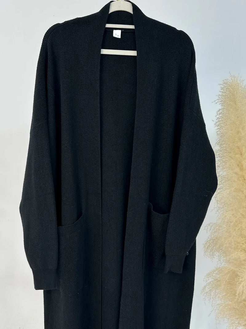 Saviig Winter Thicken Knit Abaya Cardigan for Muslim Women