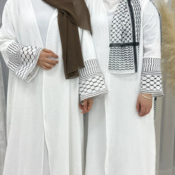 Saviig Eid Embroidered Kimono Cardigan Abaya for Muslim Women