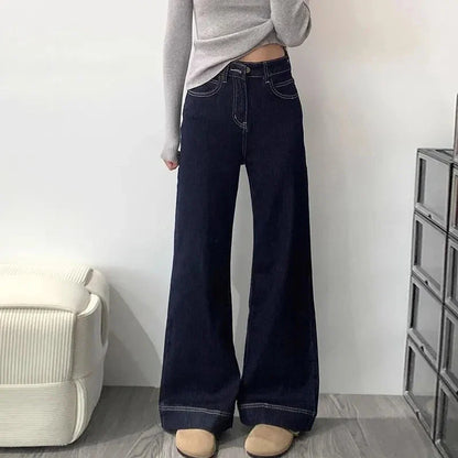 Saviig Haruku High Waist Flared Denim Pants - Women's Wide Leg Jeans