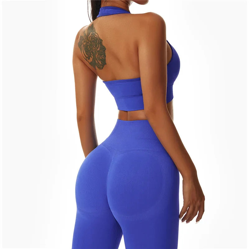 Saviig Seamless Yoga Set for Women: 2-Piece Workout Set - Sports Bra & Shorts