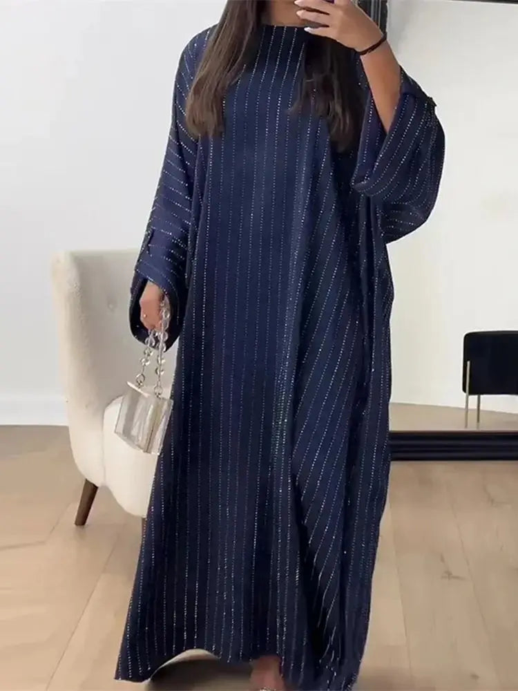 Saviig Ramadan Eid Shimmer Abaya Kaftan Modest Dress | Muslim Women's Prayer Robe