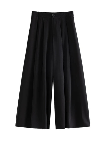 Saviig Hide Meat Wide Leg Pants: Summer High Waist Slim Fit Skirt, Leisure & Stylish