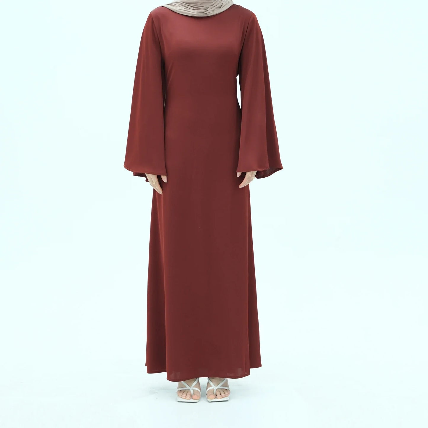 Saviig Flared Sleeve Lace-Up Abaya Dress for Elegant Muslim Women